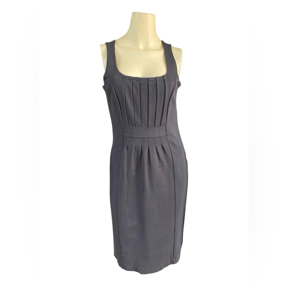 Tom Tailor Tank style Career dress gray square neck midi